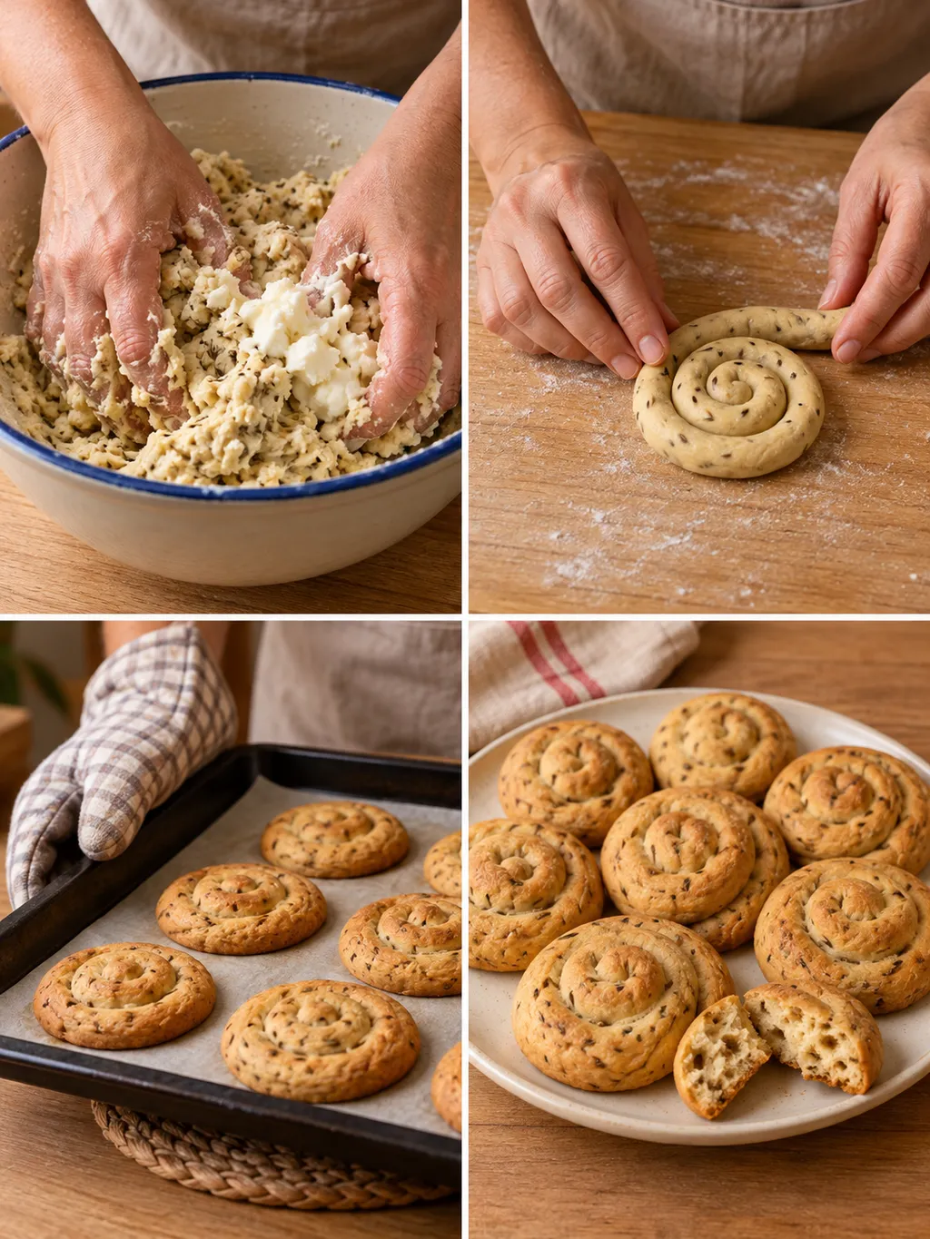 Impasto, formazione delle chiocciole, cottura e biscotti di San Martino pronti