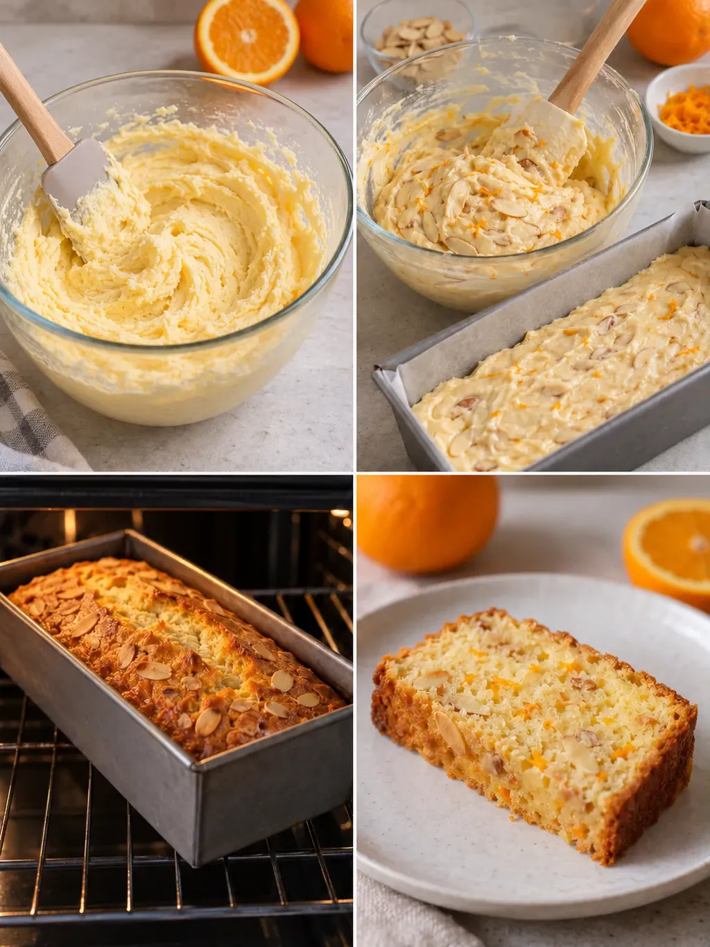 Plumcake al burro — arancia, mandorle