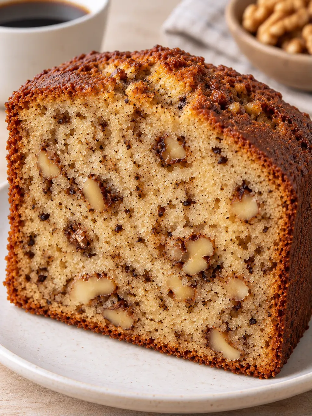 Plumcake al burro — caffè, noci