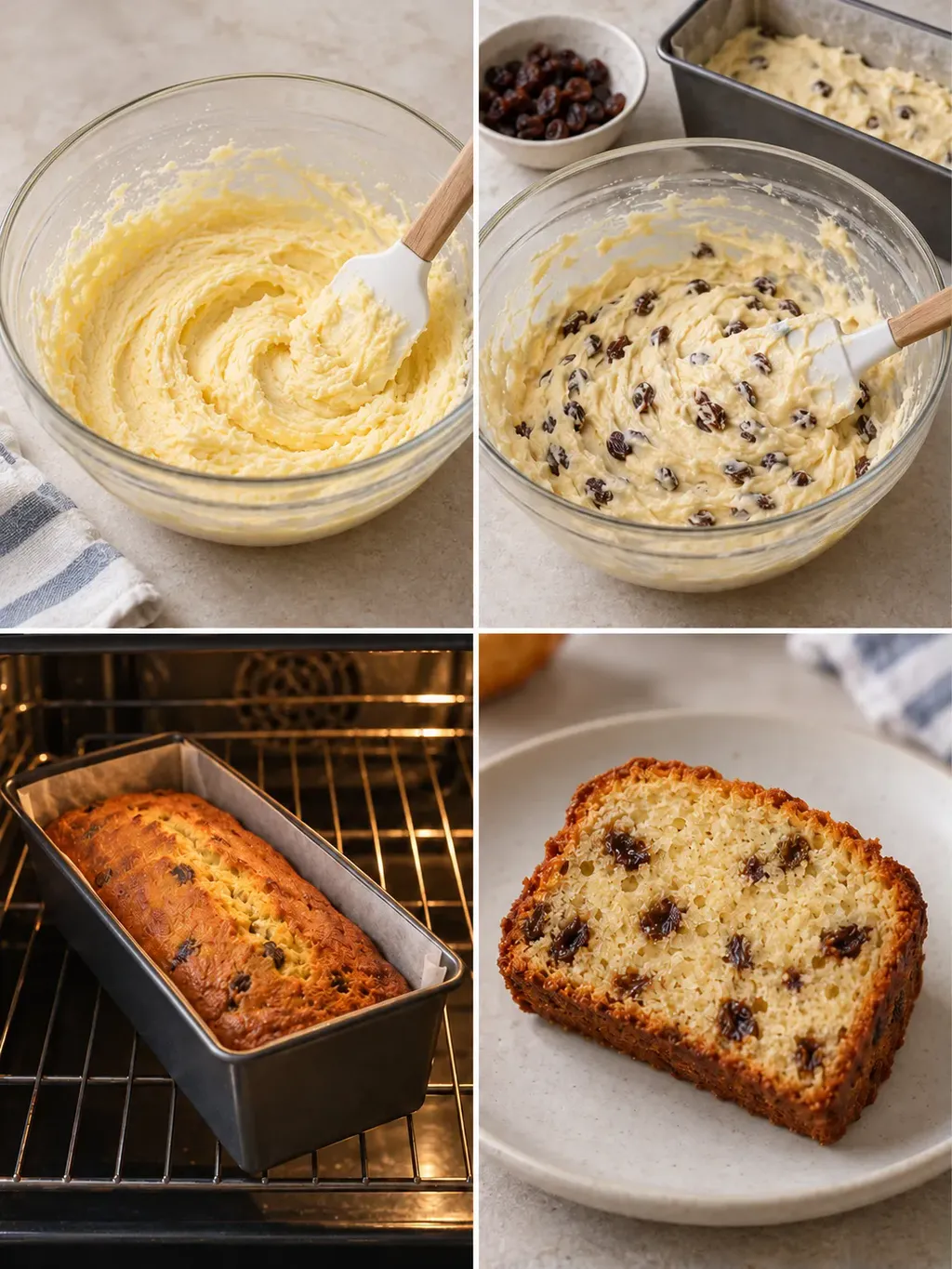 Plumcake al burro — uvetta, vaniglia