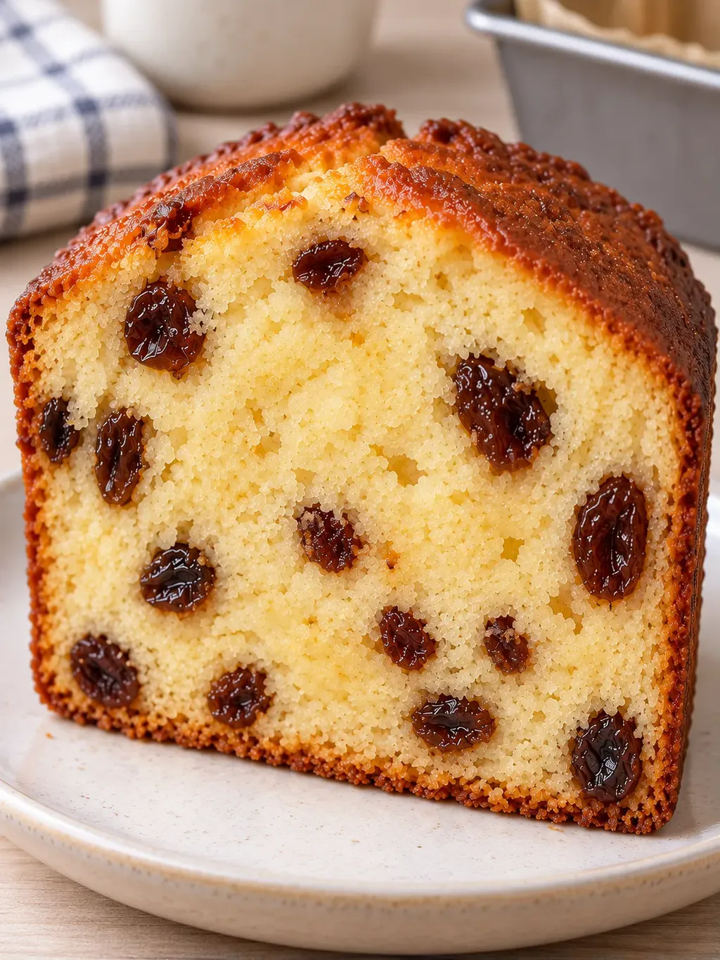Plumcake al burro — uvetta, vaniglia