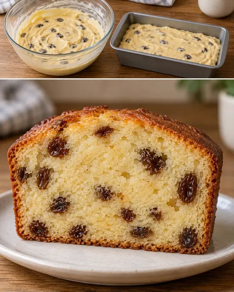 Plumcake al burro — uvetta, vaniglia