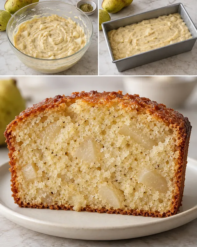 Plumcake al burro — pere, cardamomo