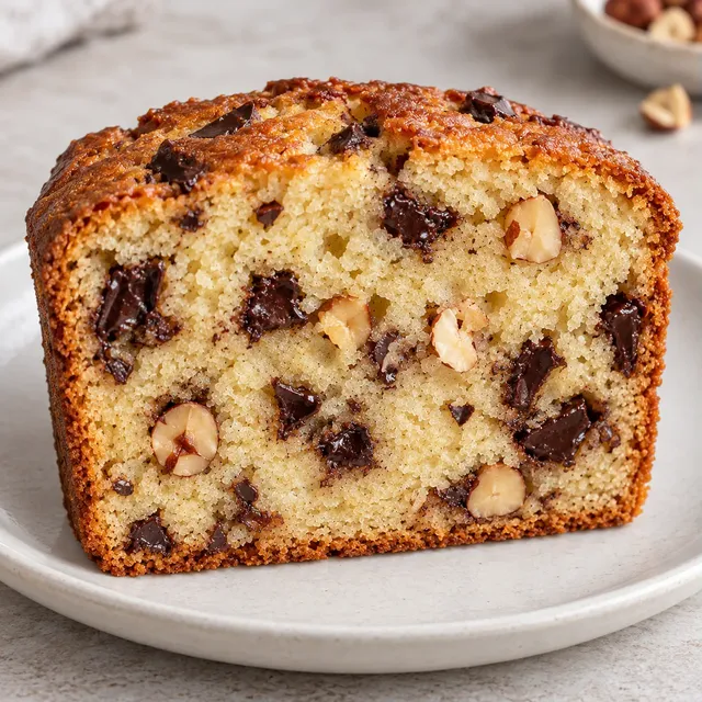 Plumcake al burro — cioccolato fondente, nocciole