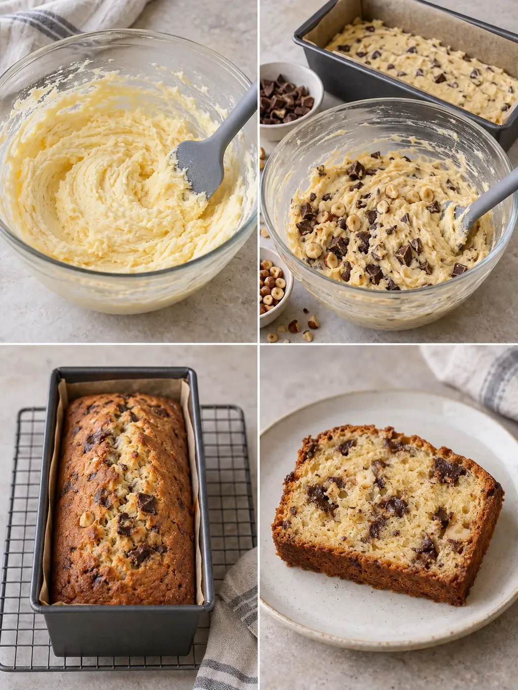 Plumcake al burro — cioccolato fondente, nocciole