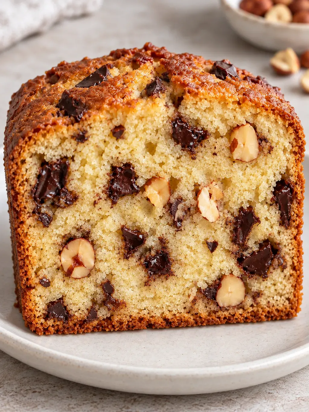 Plumcake al burro — cioccolato fondente, nocciole