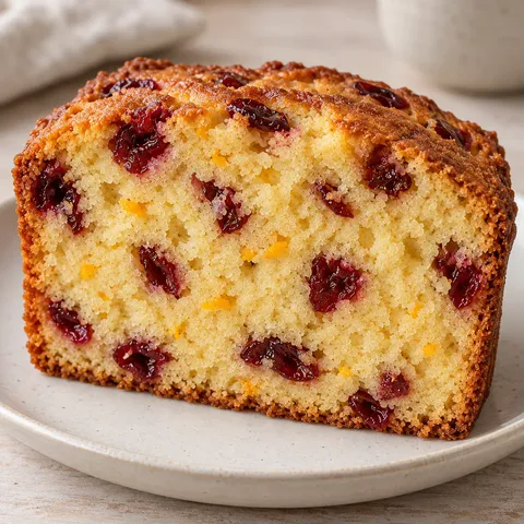 Plumcake al burro — mirtilli rossi, arancia
