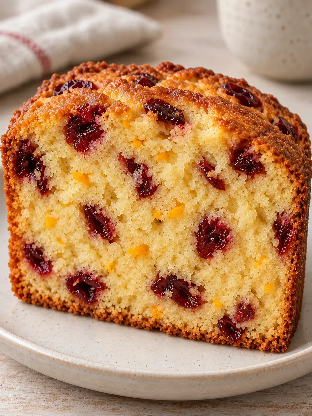 Plumcake al burro — mirtilli rossi, arancia