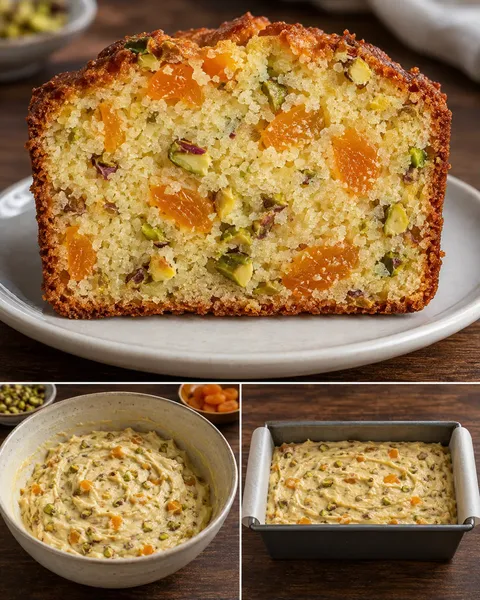 Plumcake al burro — albicocche secche, pistacchi