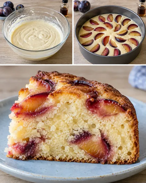 Torta allo yogurt — prugne, vaniglia