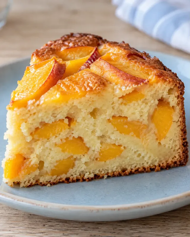 Torta allo yogurt — pesche, vaniglia