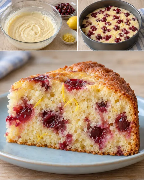 Torta allo yogurt — amarene, limone