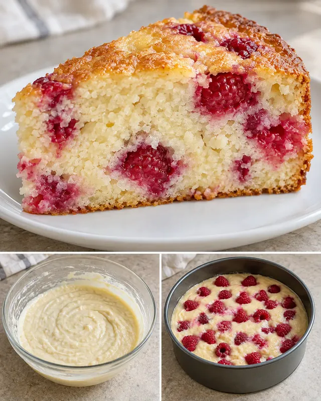 Torta allo yogurt — lamponi, vaniglia