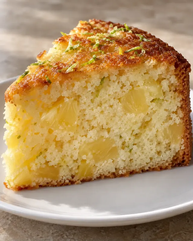 Torta allo yogurt — ananas, lime