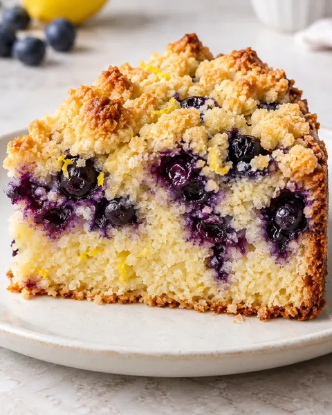 Torta con crumble — mirtilli, limone