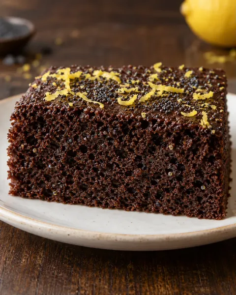 Torta al cacao — limone, papavero