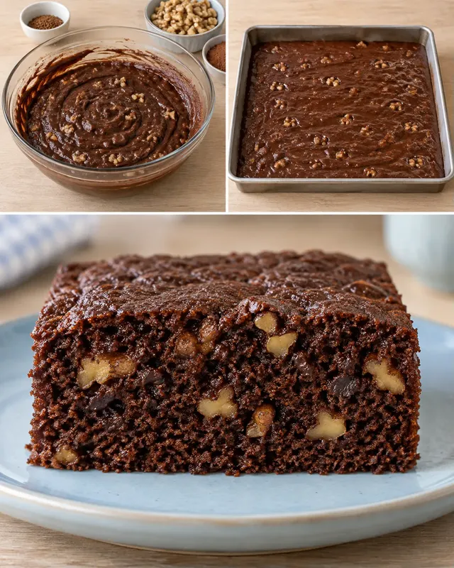 Torta al cacao — caffè, noci
