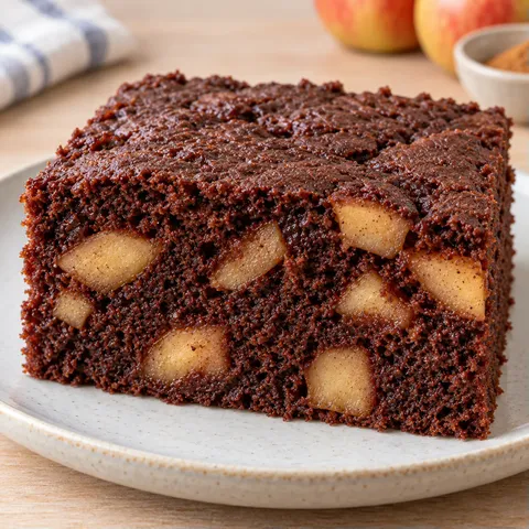 Torta al cacao — mele, cannella