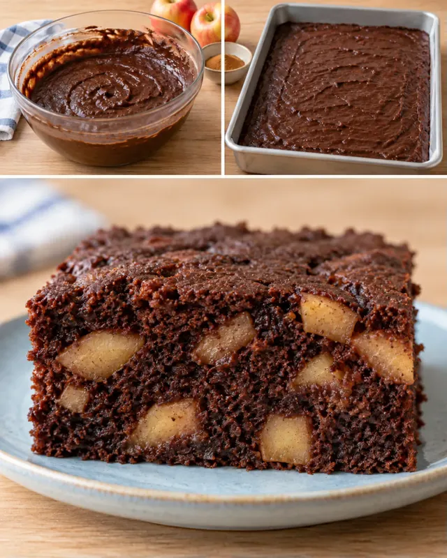 Torta al cacao — mele, cannella