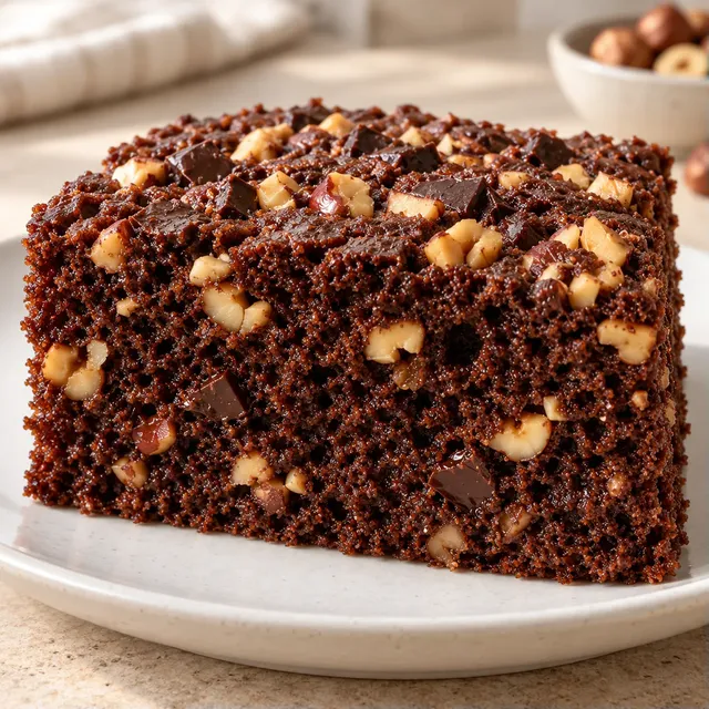 Torta al cacao — cioccolato fondente, nocciole