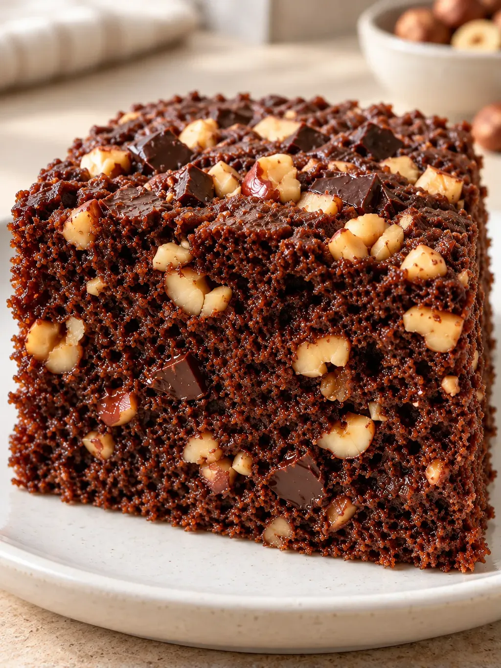 Torta al cacao — cioccolato fondente, nocciole