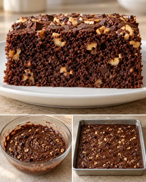 Torta al cacao — cioccolato fondente, nocciole