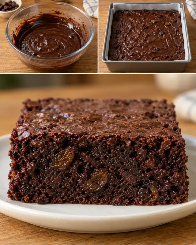 Brownie — uvetta, vaniglia