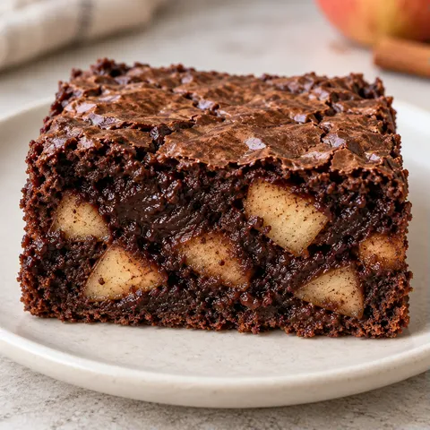 Brownie — mele, cannella