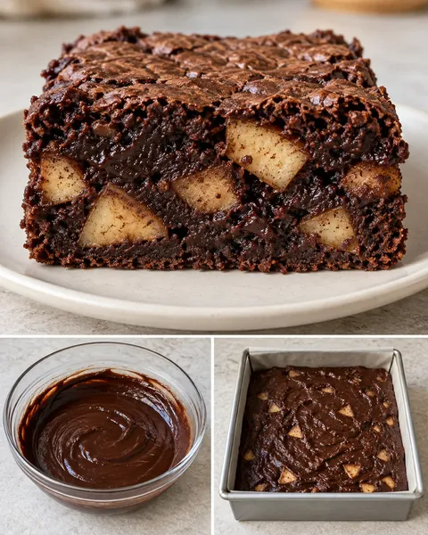 Brownie — mele, cannella