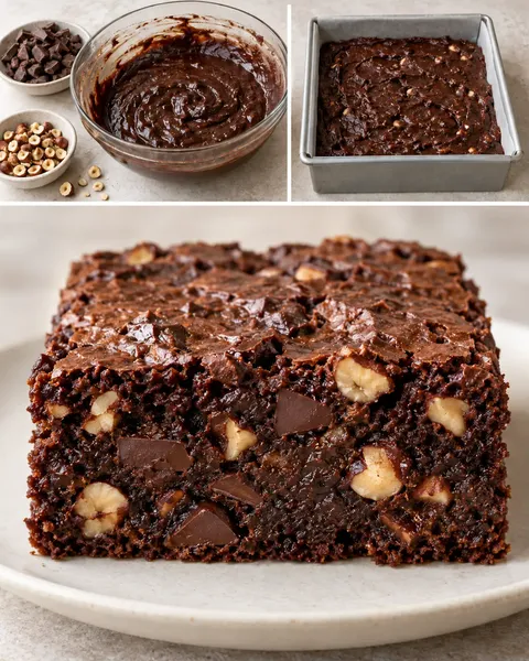 Brownie — cioccolato fondente, nocciole