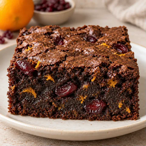 Brownie — mirtilli rossi, arancia