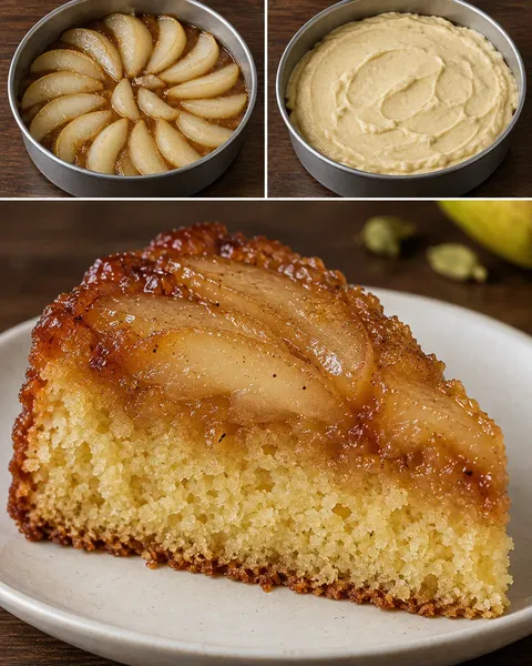 Torta rovesciata — pere, cardamomo