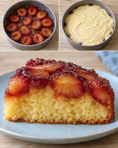 Torta rovesciata — prugne, vaniglia