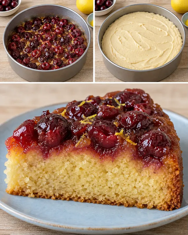 Torta rovesciata — amarene, limone