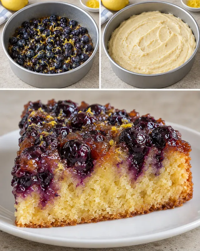 Torta rovesciata — mirtilli, limone