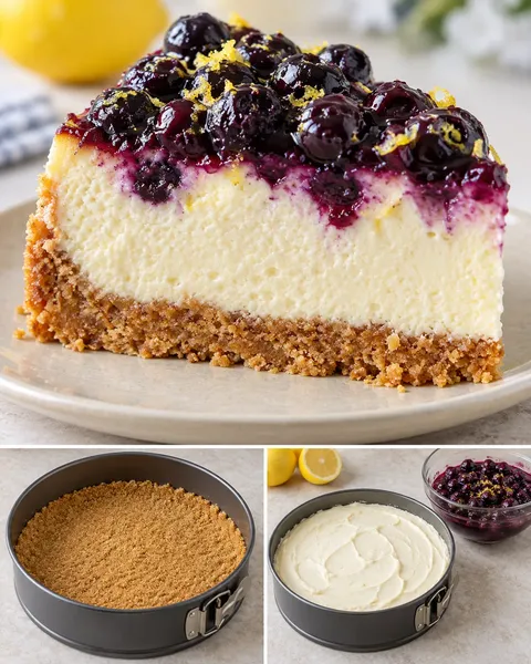 Cheesecake al forno — mirtilli, limone