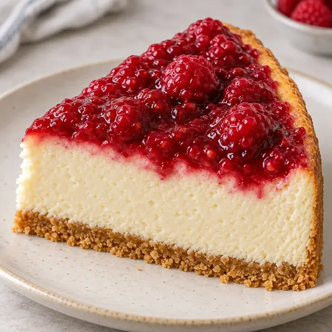 Cheesecake al forno — lamponi, vaniglia