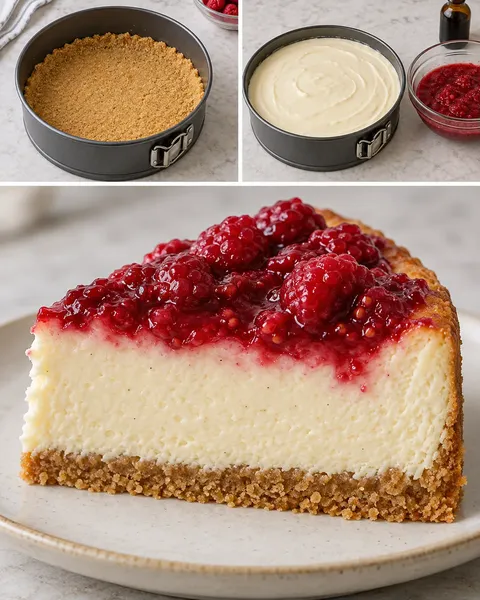 Cheesecake al forno — lamponi, vaniglia