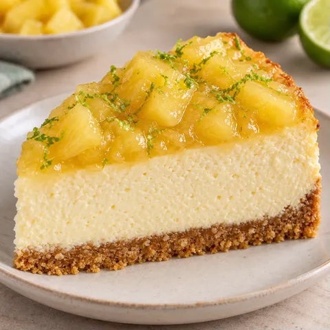 Cheesecake al forno — ananas, lime