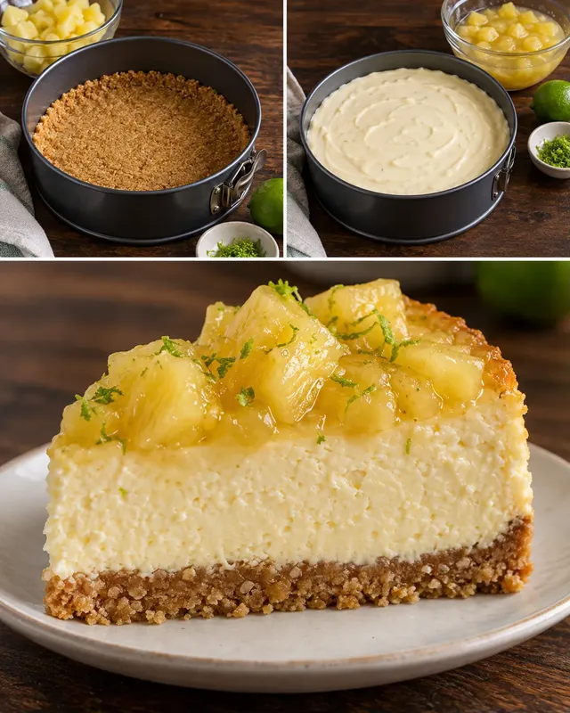 Cheesecake al forno — ananas, lime