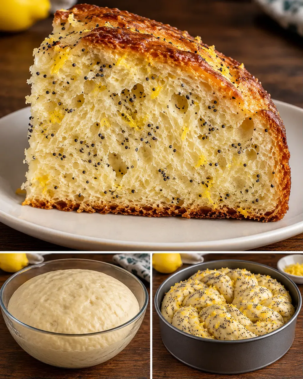 Dolce lievitato — limone, papavero