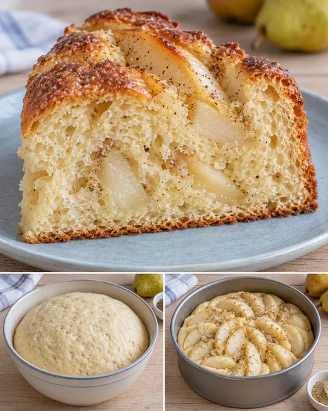 Dolce lievitato — pere, cardamomo