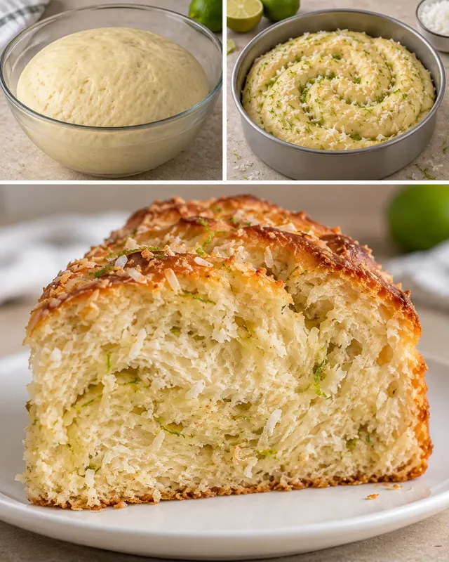 Dolce lievitato — cocco, lime