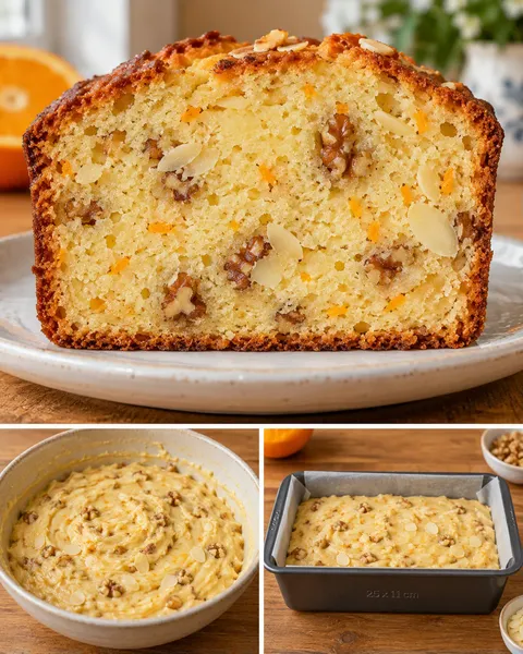 Plumcake al burro — arancia, mandorle, noci