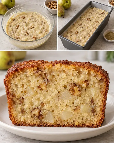 Plumcake al burro — pere, cardamomo, noci