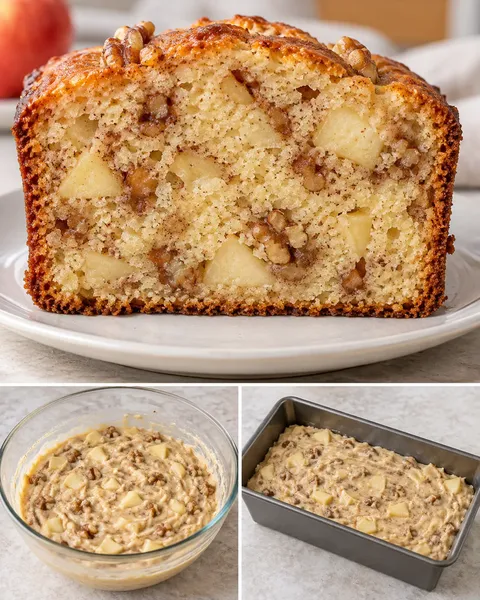 Plumcake al burro — mele, cannella, noci