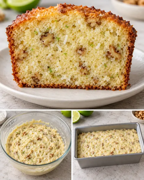 Plumcake al burro — cocco, lime, noci
