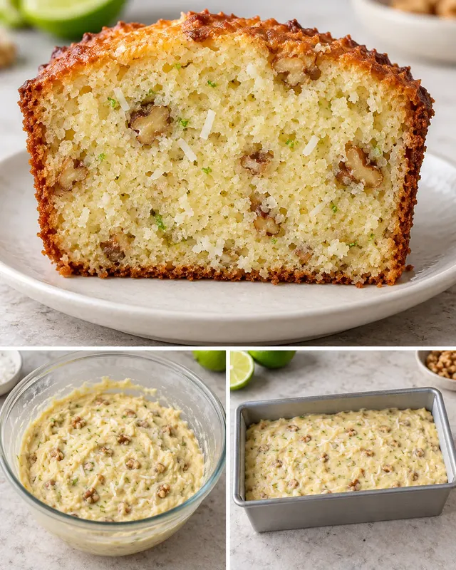 Plumcake al burro — cocco, lime, noci