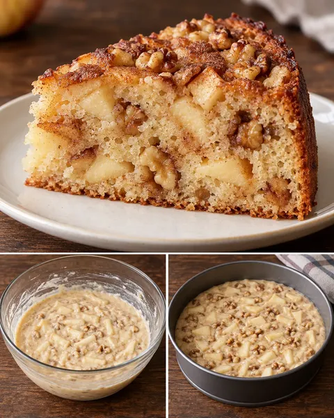 Torta allo yogurt — mele, cannella, noci