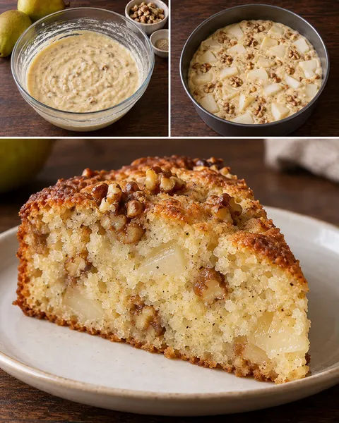 Torta allo yogurt — pere, cardamomo, noci